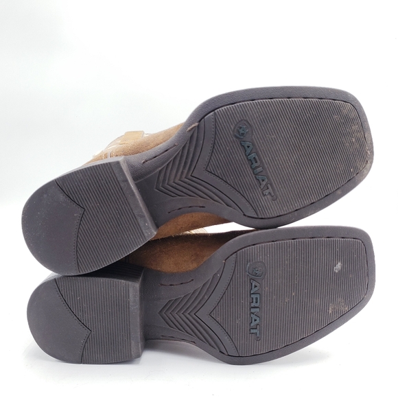 Ariat Men's Sport Patriot Western Antique Mocha Suede Square Toe Size 8.5 D - Picture 8 of 15